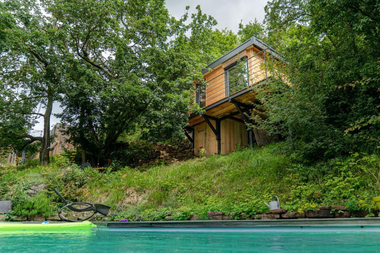 Le Moonloft Insolite Tiny-House Dans Les Arbres & 1 Seance De Sauna Pour 2 Avec Vue Panoramique Osenbach Buitenkant foto